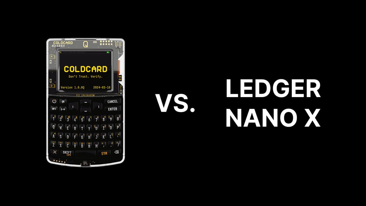 Coldcard vs Ledger Nano X