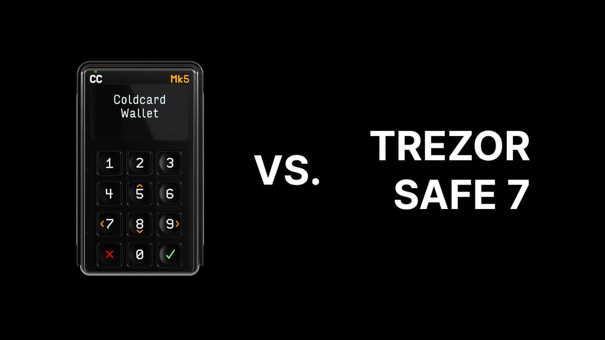 Coldcard vs Trezor Safe 7