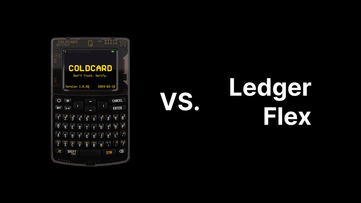 Coldcard vs Ledger Flex