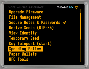 q spending policy menu