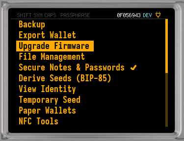 q upgrade firmware menu