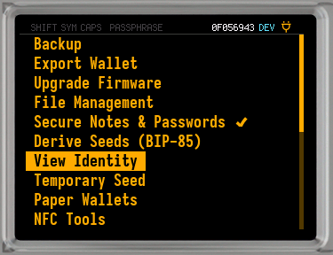 q view identity menu