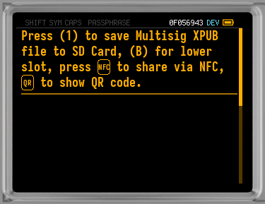 Q Export XPUB Options