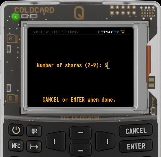 Q with five shares selected