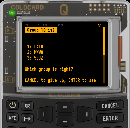 Q asking which four characters belong to group 10