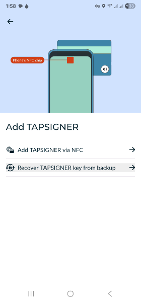 nunchuk tapsigner recover 4