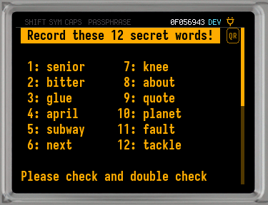 q dice seed words