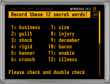 q trng+dice seed words