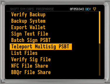 Q signer a choose psbt file