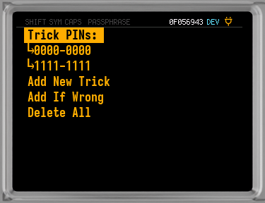 Q trick PIN menu with existing tricks