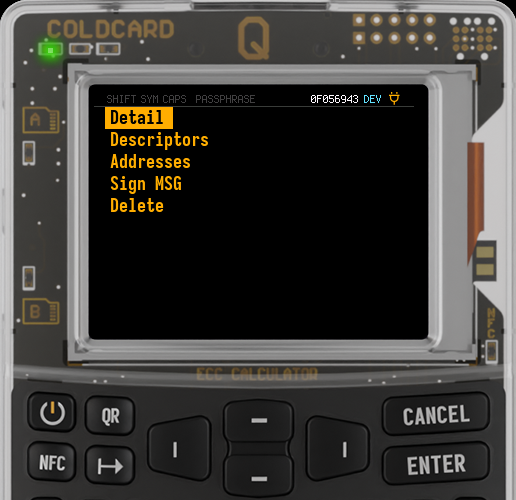 per-entry submenu on Q