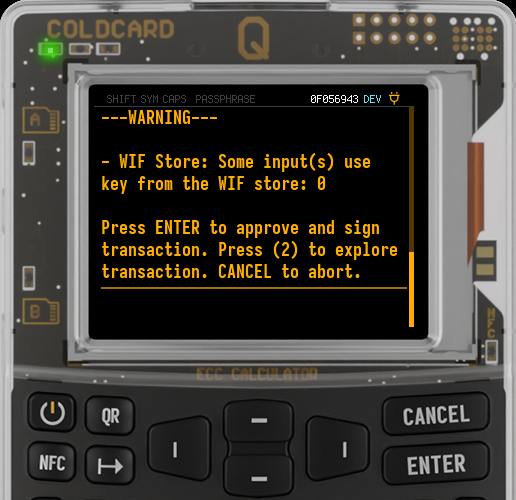 WIF Store warning on Q