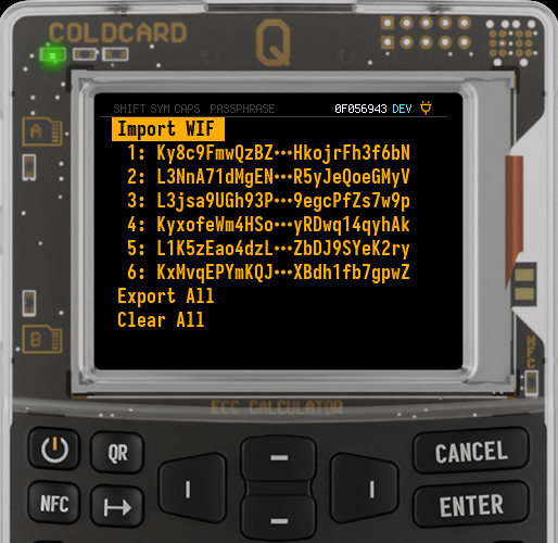 WIF Store menu on Q